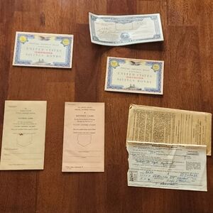 Vintage Bonds and Saving System Items Lot